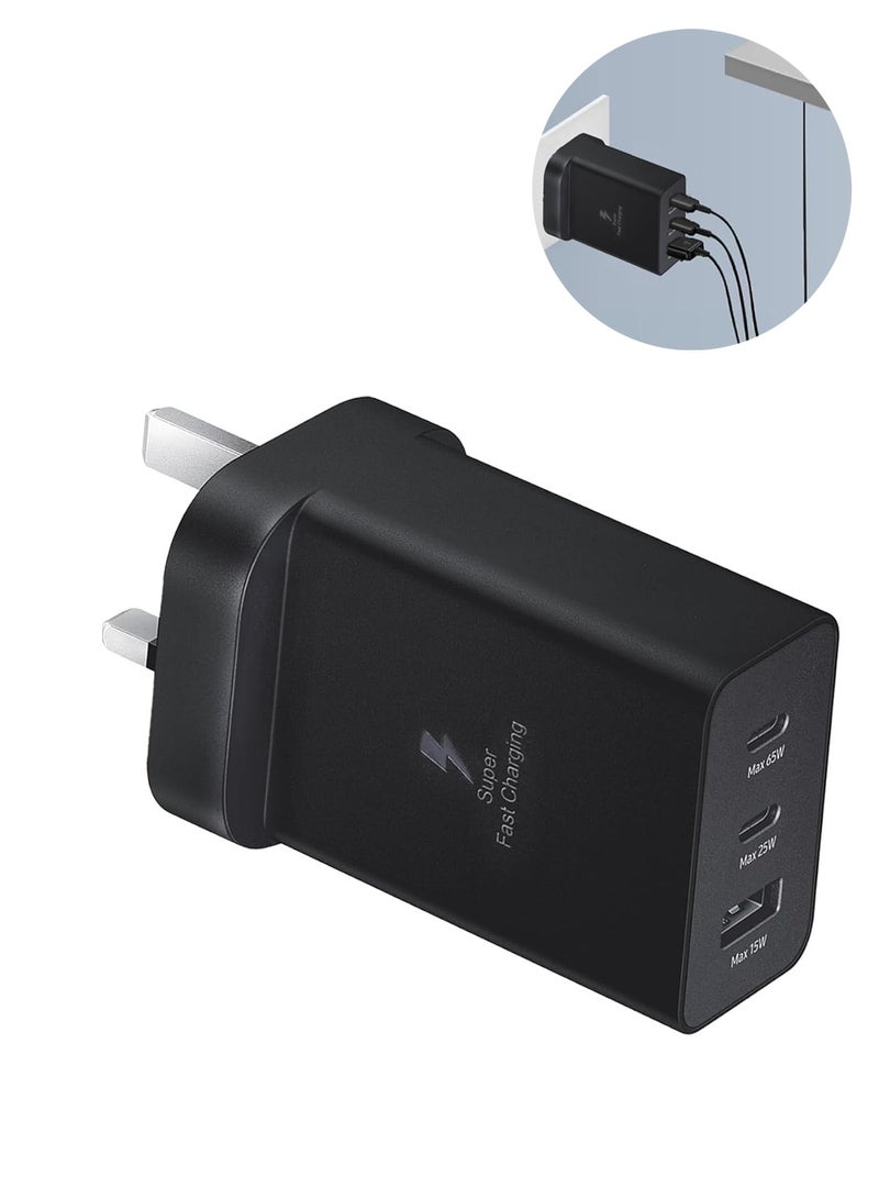 Chappeline CH3 65W Fast Charger with Two PD Ports and One USB Port - Black - Image 1